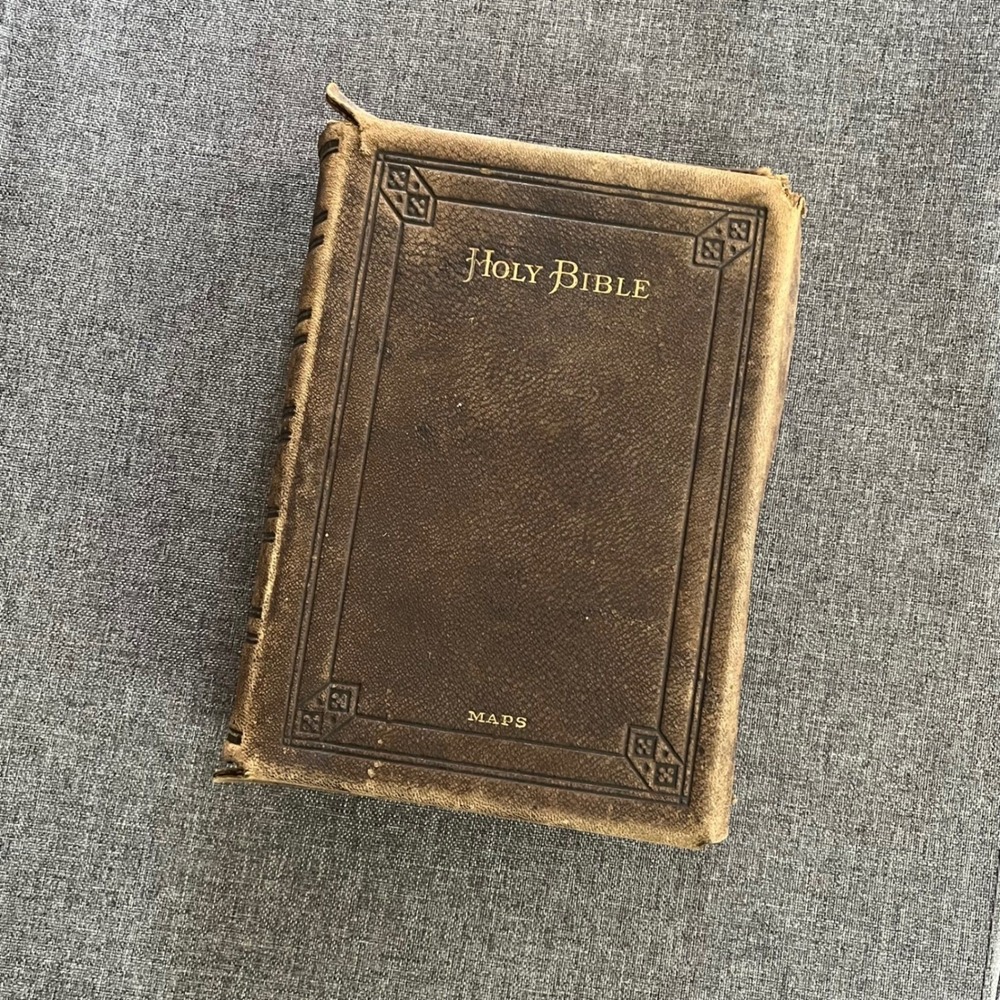 Antique 1881 Leather Holy Bible Old & New Testaments Maps American Society